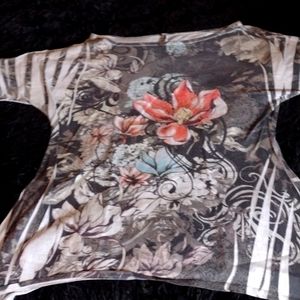 Floral Rhinestone top